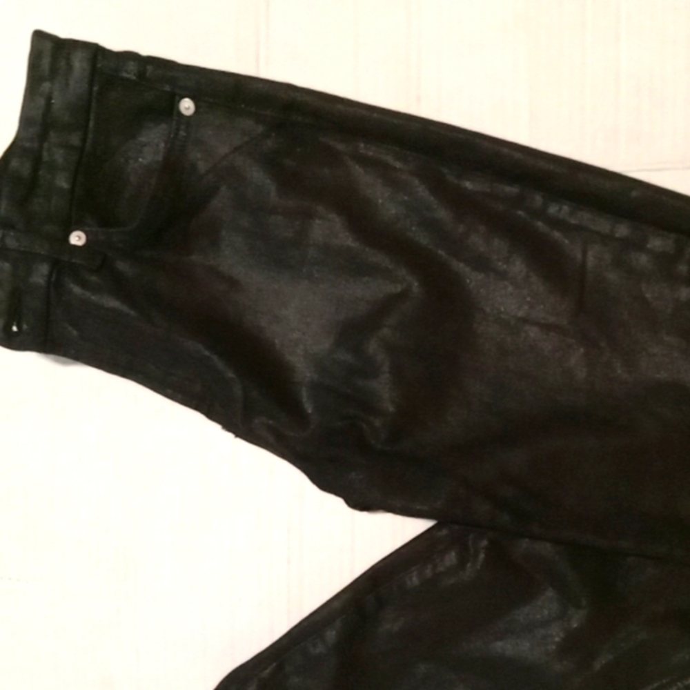 7 for all mankind woman jeans shiny black